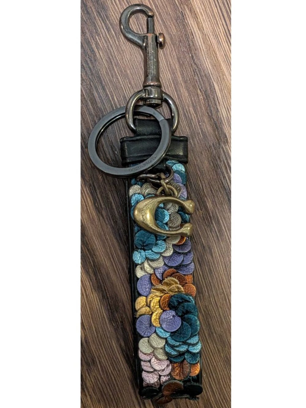 Rare HTF Coach sequin loop charm